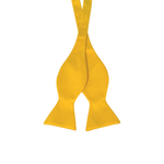 Yellow Solid Self Tie Bow Tie - Front View