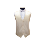 Champagne Solid Satin Vest - Front View