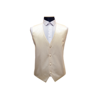 Champagne Solid Satin Vest - Front View