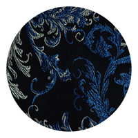 Blue & Silver Notch Lapel Floral Blazer -Swatch