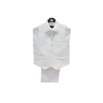 White Paisley Tuxedo Boy's Vest Set - Front View