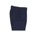 Solid Slim Fit Dress Pants - Navy Blue Folded