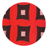 Red & Black Square Dot Pattern Silk Tie - Swatch
