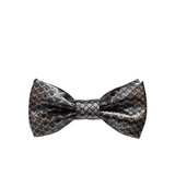 Black & Silver Snakeskin Pattern Faux Leather Bow Tie - Front View