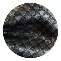 Black & Silver Snakeskin Pattern Faux Leather Bow Tie - Swatch