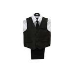 Black Paisley Tuxedo Boy's Vest Set - Front View