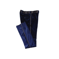 Velvet Tuxedo Dress Pants - Navy Blue Open