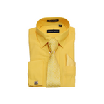 Yellow Solid Cufflink Dress Shirt - Classic Fit - Front View
