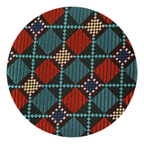 Teal and Red Square Pattern Silk Tie - Swatch