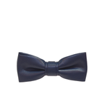 Navy Blue Faux Leather Bow Tie - Front View