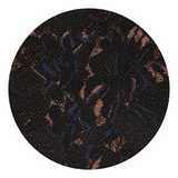 Navy Blue and Gold Shawl Lapel Floral Blazer - Swatch