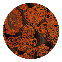 Orange & Black Paisley Pattern Silk Tie - Swatch