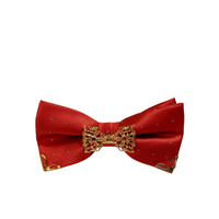 Orange & Gold Crystal Ornament Bow Tie - Front View