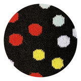 Black & Red Polka Dot Striped Pattern Dress Socks - Swatch