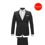 2pc Black Pinstripe Suit - Slim Fit - Front View