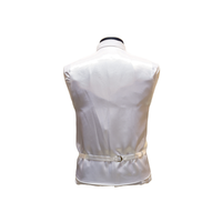 White Striped Pattern Vest Set - Back View