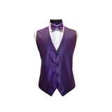 Purple Striped Pattern Vest Set - Front View