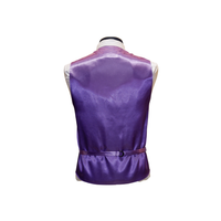 Purple Striped Pattern Vest Set - Back View