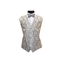 Grey Paisley Pattern Vest Set - Front View