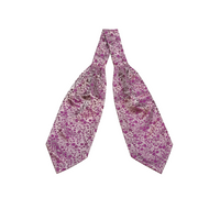 Magenta Floral Pattern Ascot Tie - Front View