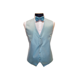 Turquoise Striped Pattern Vest Set - Front View
