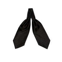Black & Red Polka Dot Pattern Ascot Tie - Front View