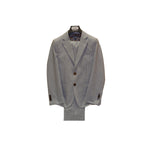 2pc Taupe Pattern Boy's Suit - Front View