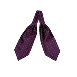 Purple & White Polka Dot Pattern Ascot Tie - Front view