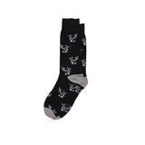 Black & White Anchor Pattern Dress Socks - Front View