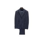 2pc Navy Blue Textured Boy's Suit - Front View