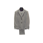 2pc Light Grey Textured Boy's Suit - Front View