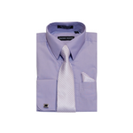 Lilac Purple Solid Cufflink Dress Shirt - Classic Fit - Front View