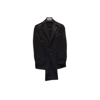 3pc Black Velvet Boy's Suit - Front View