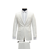 2pc Off White Fine Textured Suit - Slim Fit - Front View