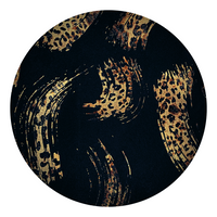 Black & Gold Notch Lapel Leopard Print Velvet Blazer - Swatch