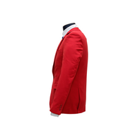 Red Solid Notch Lapel Blazer - side view
