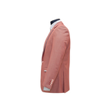 Rose Pink White Trim Notch Lapel Textured Blazer - side view