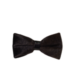 Charcoal & Black Velvet Abstract Pattern Bow Tie - Front View